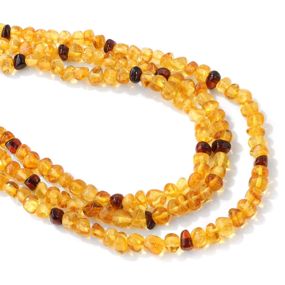 100% Natural Irregular Amber Stone Bead Round Oval Nugget Chips Raw Ambers Beads DIY Bracelet Necklace Jewelry Accessories