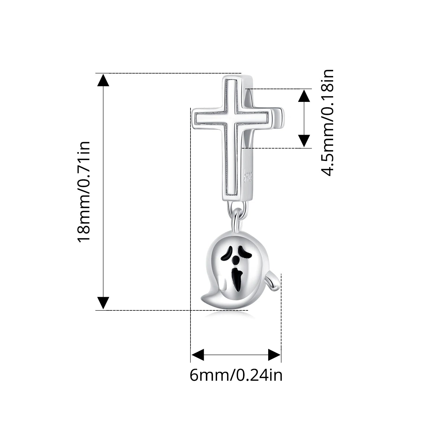 WOSTU 925 Sterling Silver Halloween Charm Skull/Pumpkin/Magic/Ghost Pendant Original Fit for Women  Bracelet DIY Fine Jewelry