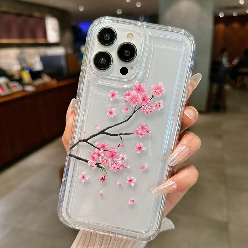 Flower Plants Soft Clear Case For Xiaomi Mi 14 13 13T 12 11 Lite 5G Mi 12T Pro Case For Poco F5 X6 X3 Pro Shockproof Cover
