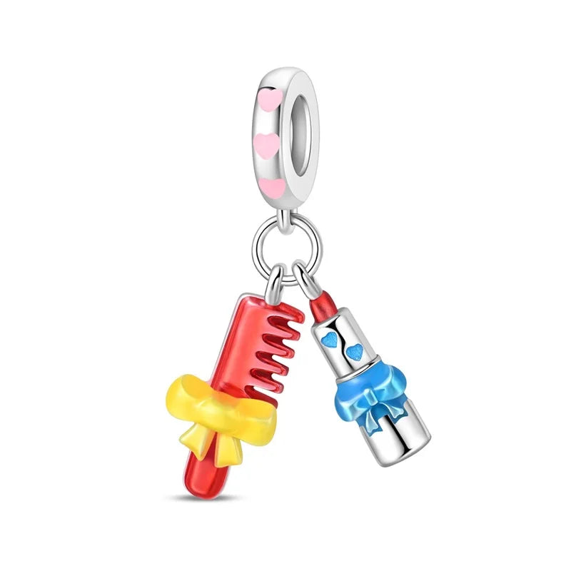 Hot Sale Charms Bead 925 Sterling Silver Winter Series Snowman Elk Christmas Pendants Fit Bangle Bracelet Necklace DIY Jewelry