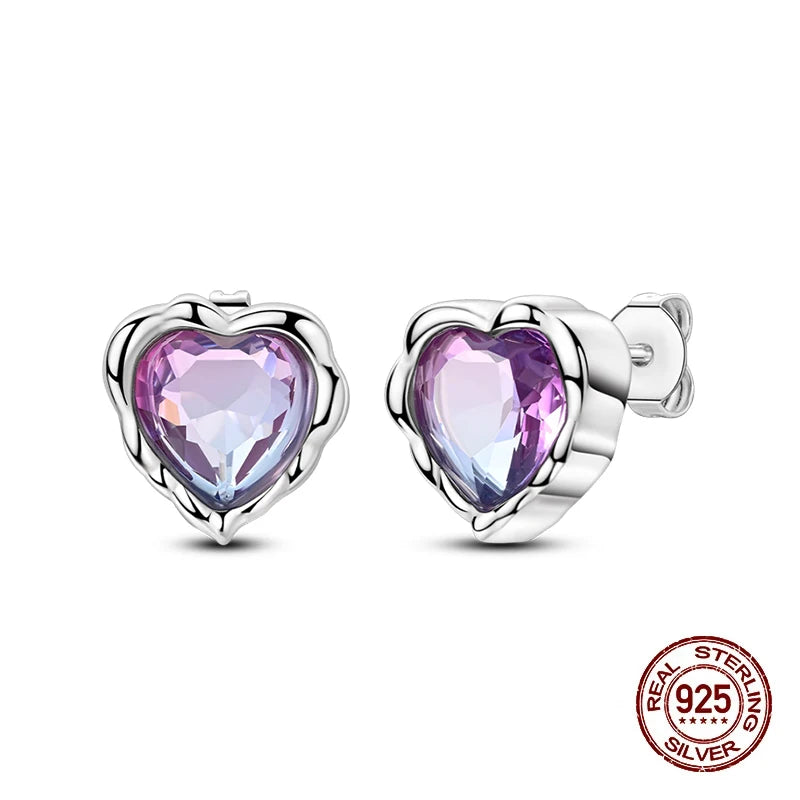 Earrings 925 Silver Shining Heart Shaped Zircon Butterfly Hoop Earrings For Women Engagement Birthday Proluxe Fine Jewelry Gift