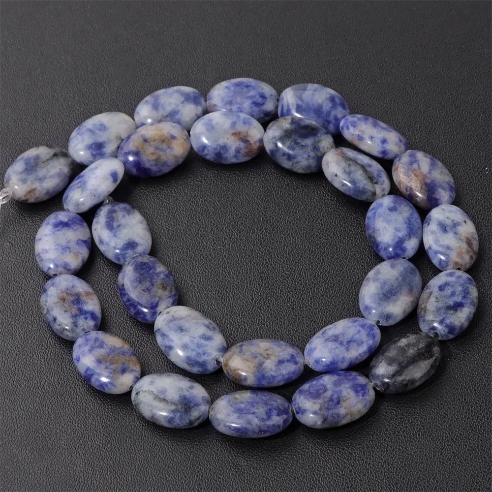 10x15mm Natural Stone Bead Flat Oval Shape Amazonite Rose Quartzs Amethysts Beads For Jewelry Making Necklace Bracelet Handmade