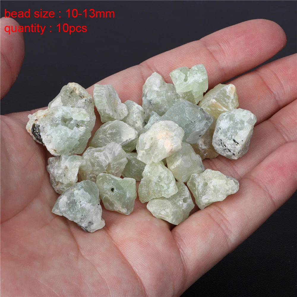 Natural Stone Beads Green Prehnites Round Faceted Loose Spacer Raw Chip Bead For Jewelry Making Needlework Diy Bracelet Necklace