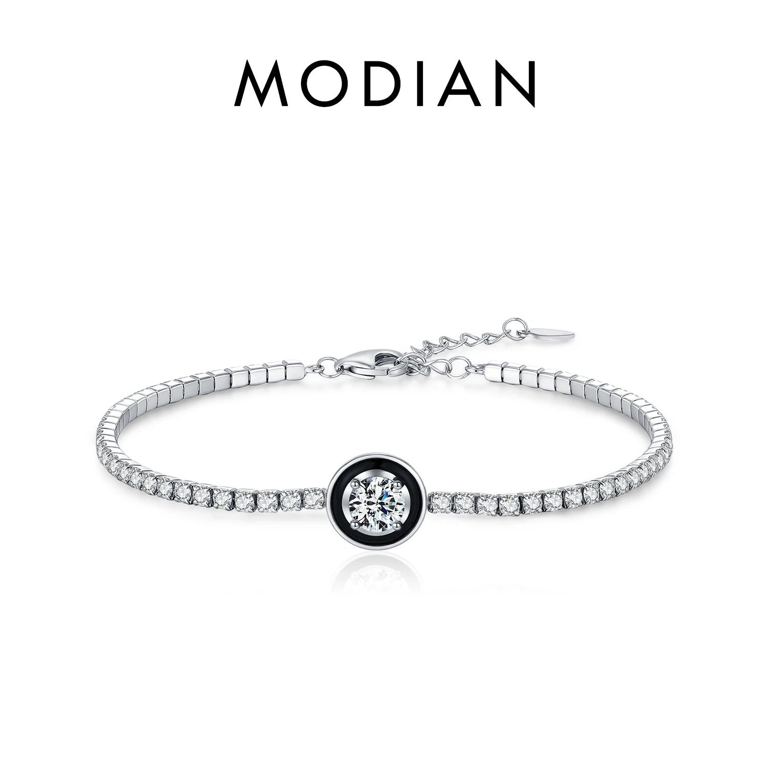 MODIAN 925 Sterling Silver Shinning Stackable Bracelets Stars Geometric Heart Water Drop CZ Tennis Bracelets For Women Jewelry