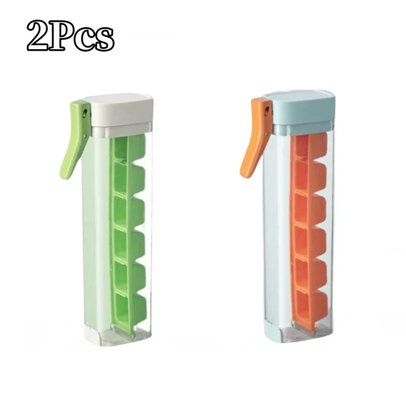 Ice Cube Mold and Trays Food-grade Ice Tray with Lid One Handed Deicing Pressing Ice Lattice Mold Spillproof Ice Cube Tray Maker