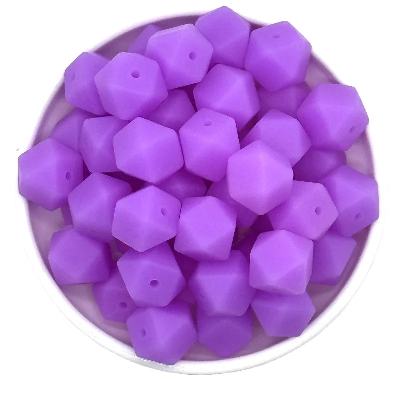 14mm 10/20pcs luminous hexagon silicone beads DIY necklaces Jewelry bracelets bag chains key chains car decoration chains beads