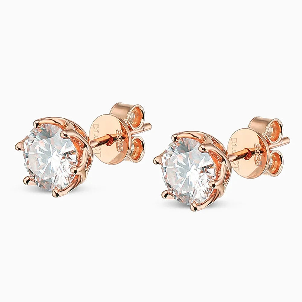 Serenity 0.5CT 1CT 2CT D Color Moissanite Earrings For Women 100% 925 Sterling Silver Plated 18K Sparkling Stud Earrings Jewelry - Madeinsea©