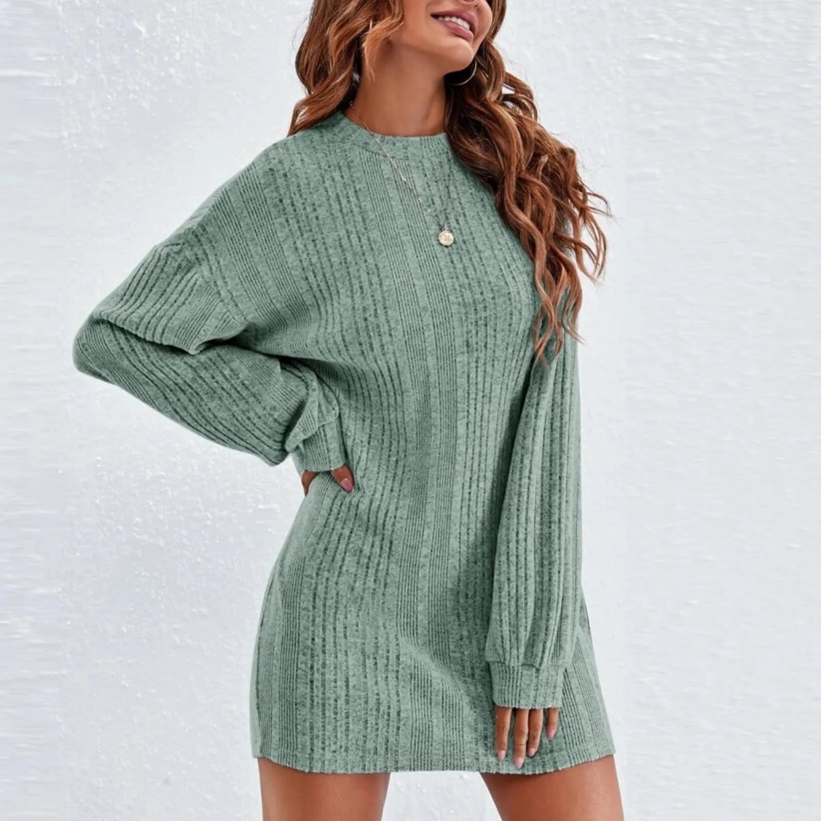 2023 Autumn Winter Knitted Dresses New Women's Long Sleeve Round Neck 2023 Autumn Winter Knitted Dresses New Women's Long Sleeve Round Neck