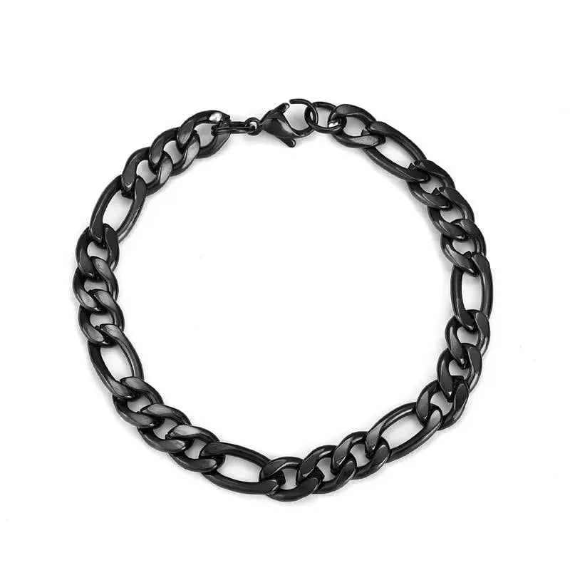 3/5/7/11mm Stainless Steel Figaro Chain Bracelet Bangle for Men Women Hiphop Trendy Wrist DIY Bracelet Jewelry