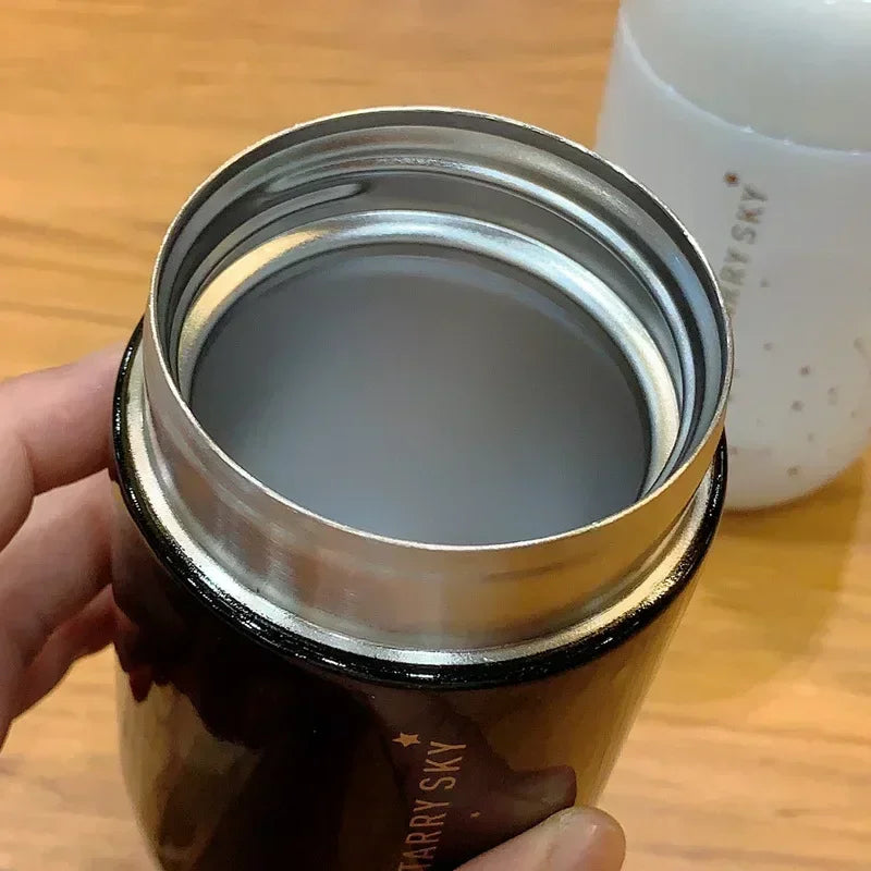 Thermos Bottle Starry Sky Mini Small Capacity Leakproof Coffee Mug 304 Stainless Steel Vacuum Flask 200ML Thermo Bottle New