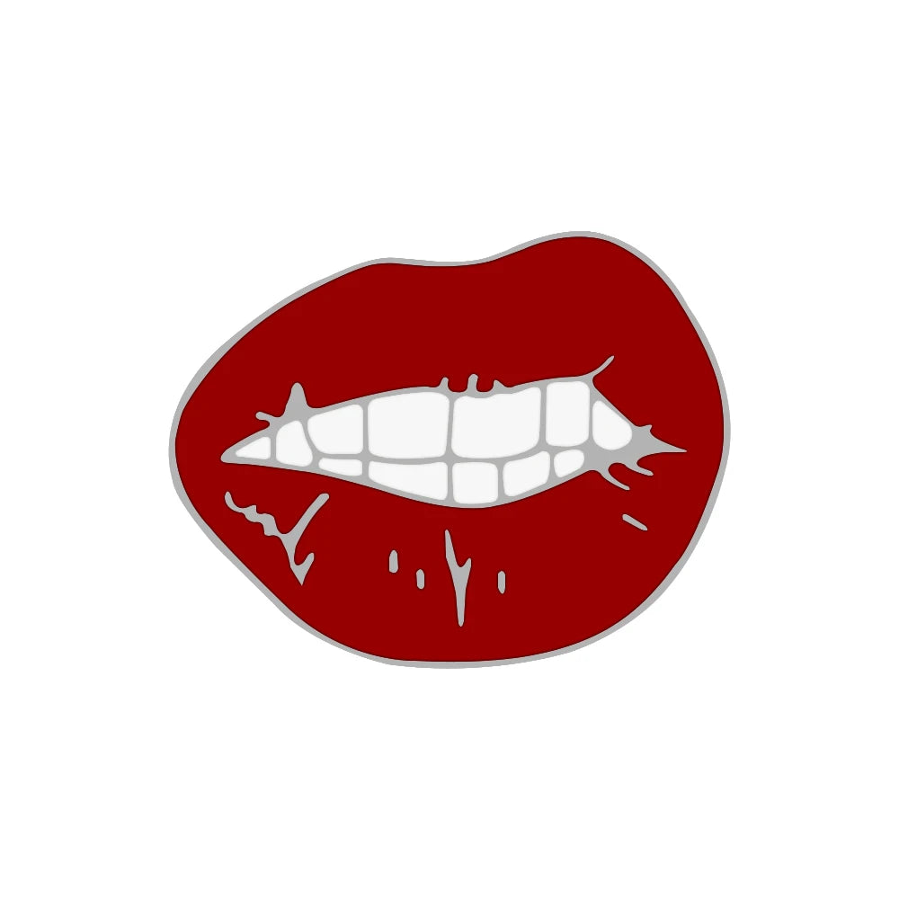 Sexy Girl Red Lips and Lipsticks Enamel Pins Women Charm Metal Brooches Coat Hat Bag Lapel Pin Badges Jewelry Accessories Gift