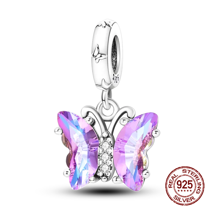 Schmetterling Blume Tier Perlen Fit Pandora Original armband charms Silber 925 Halskette pendientes mujer für Frauen Schmuck machen