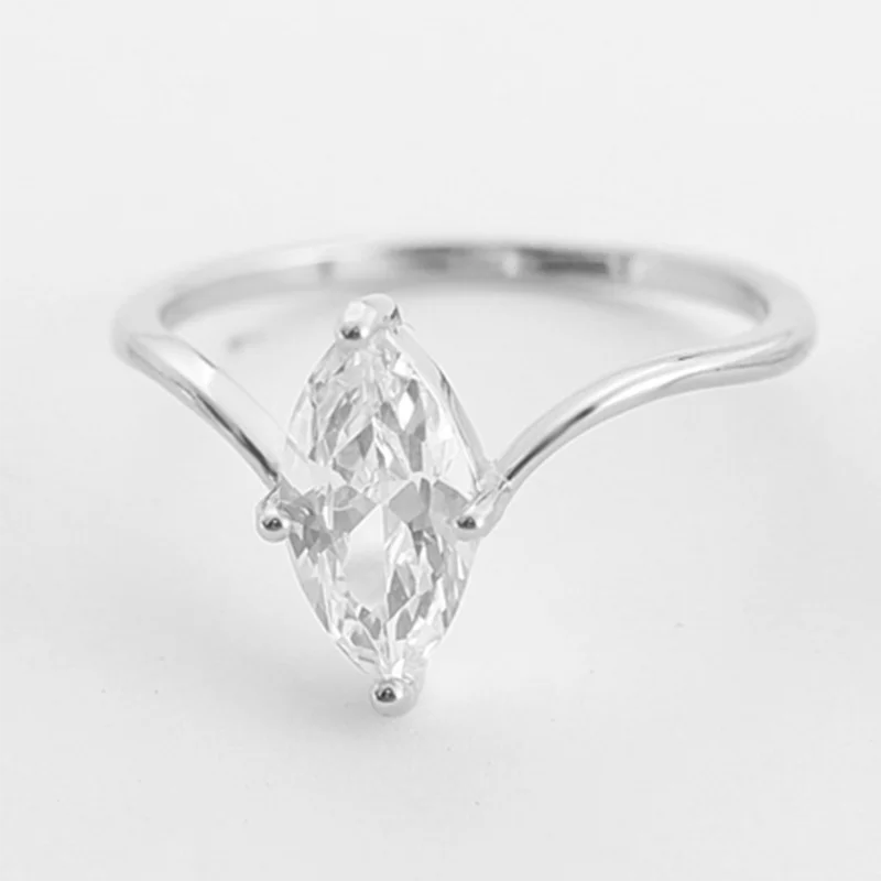 Navisafira S925 Marquise Moissanite Rings, 1/2/3 Carat Options, Gold & Silver Colors, Elegant Double Band Design