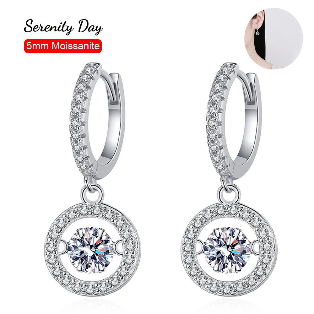 Serenity 5mm D Moissanite Earrings for Women Men Gift Sparkling Lab Diamond Drop Earrings S925 Sterling Silver Earrings Jewelry - Madeinsea©