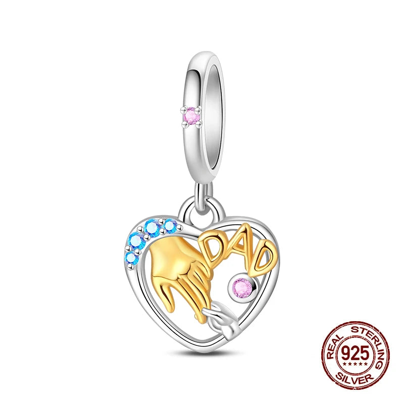 Neue Charms-Perlen aus 100 % 925er Sterlingsilber – ideal als Geschenk zum Vatertag, Muttertag oder für andere Anlässe. Passen perfekt auf Armbänder und eignen sich auch hervorragend zum Selbermachen von Schmuck.