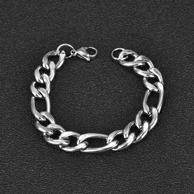 3/5/7/11mm Stainless Steel Figaro Chain Bracelet Bangle for Men Women Hiphop Trendy Wrist DIY Bracelet Jewelry