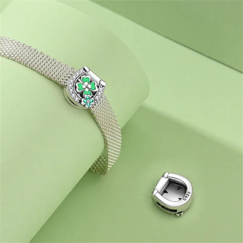 New 925 Silver Donut Protection Lotus Heart Shaped Charms Flat Beads Fit 3mm 925 Original Bracelet DIY Jewelry Birthday Gift