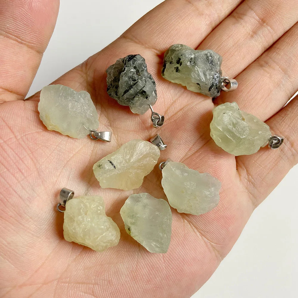 5pcs Natural Rough Stone Pendant Irregular Shape Healing Amethysts Labradorite Agat Quartz Pendants For DIY Handmade Necklace