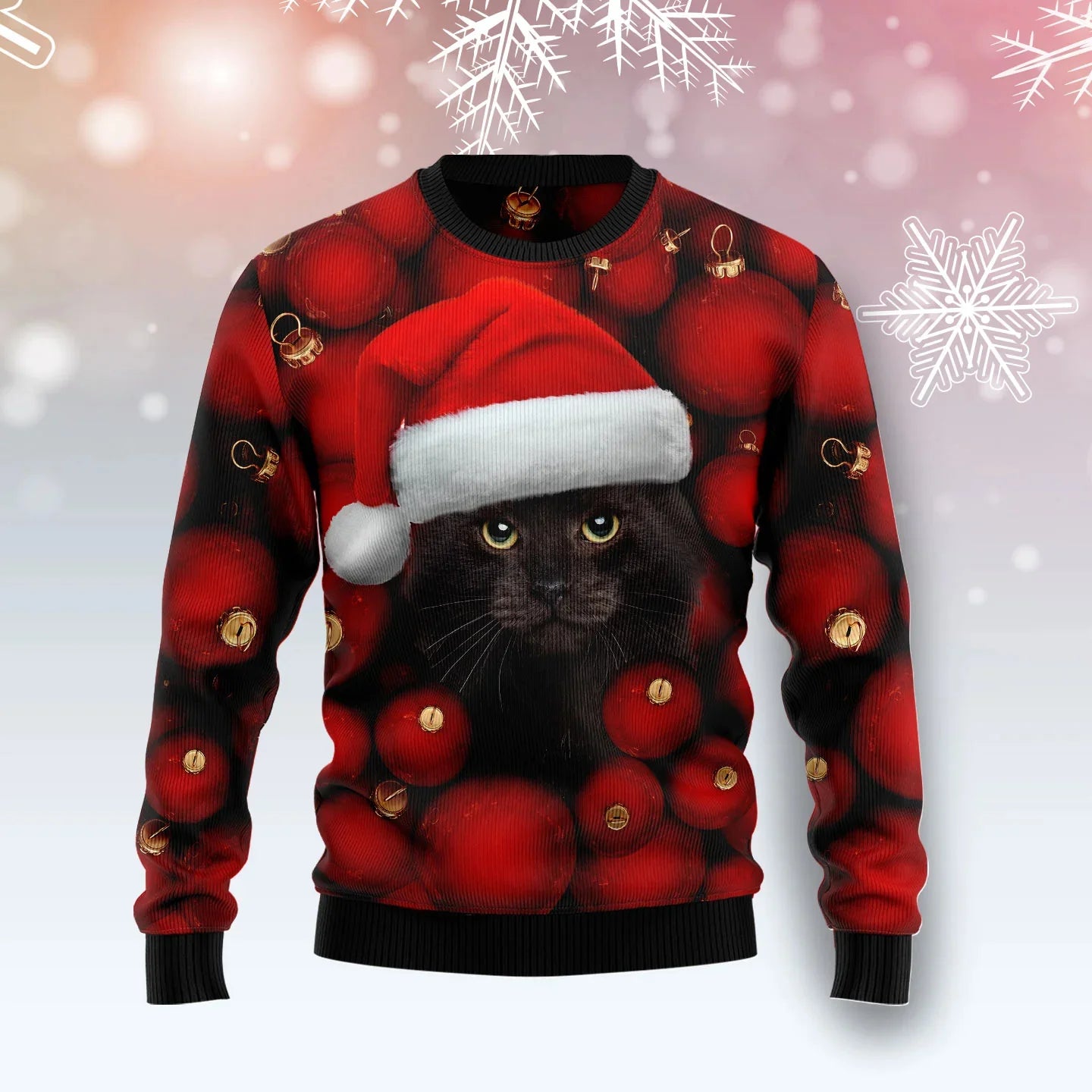 Cat Pizza Christmas Tree Pattern 3D Printed Mens Ugly Christmas Sweater Winter Unisex Casual Warm Knitwear Pullover MY44