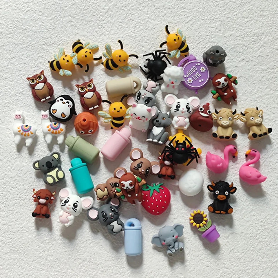 10pcs 3D Chick Silicone Beads Animal Focal beads For Jewelry Making DIY Pacifier Chain Bracelet Necklace Jewelry Accessories