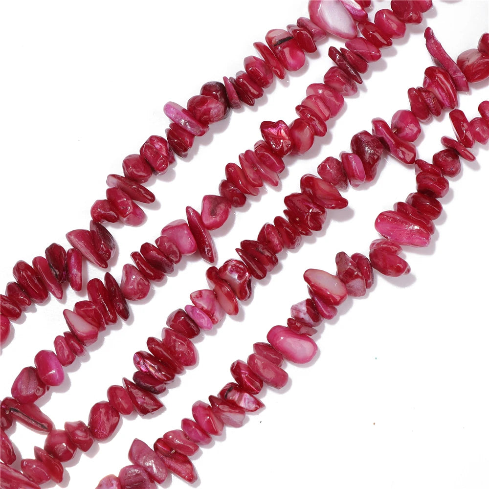 5-8mm Muticolor Shell Beads Natural Dyed Color Irregular Shape Loose Spacer Bead For Jewelry Making Necklace Bracelet DIY