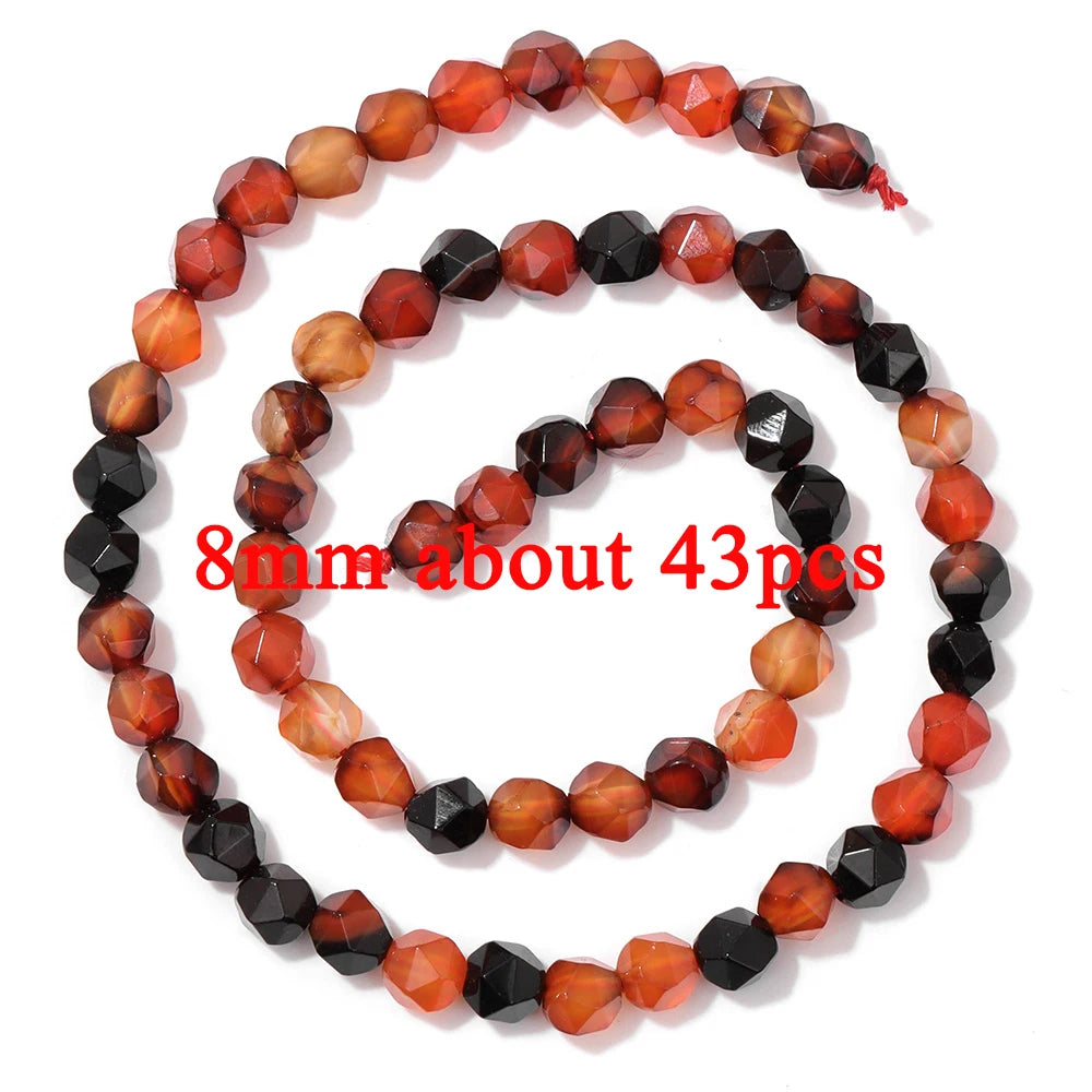 Wholesale Natural Red Carnelian Stone Bead Round Rondelle Coin Agat Loose Spacer Beads For Jewelry Making Bracelet Necklace DIY