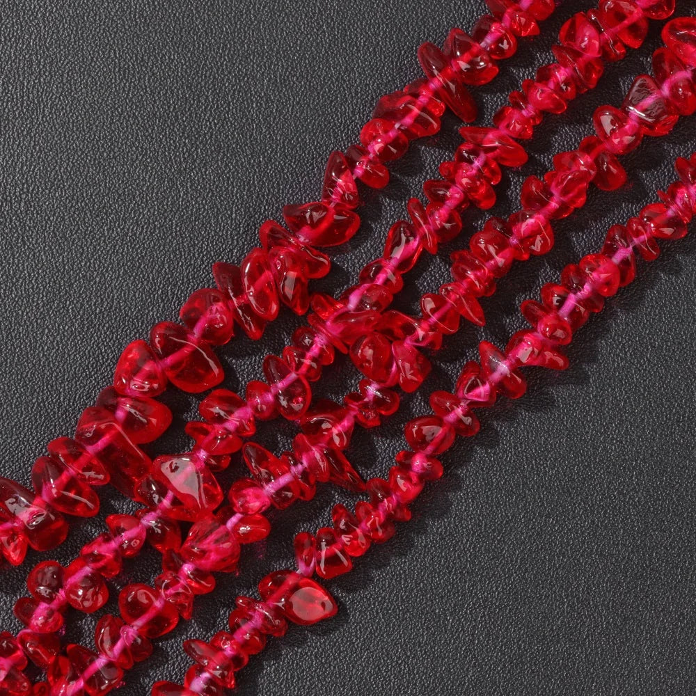 5-8MM Colorful Irregular Glass Beads Dyed Transparent Crystal Chips Beads Fit DIY Women Jewelry Bracelet Necklace Earring