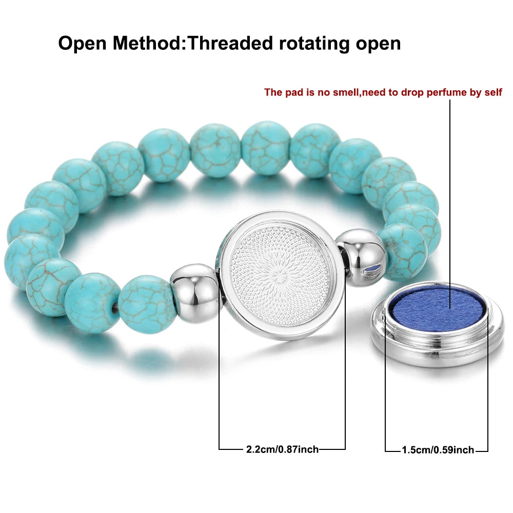 Aromatherapy Beaded Bracelet Aroma Jewelry Essential Oil Bracelet Elastic Beads Bracelet Perfume Aroma Diffuser Locket Bracelets - Madeinsea©