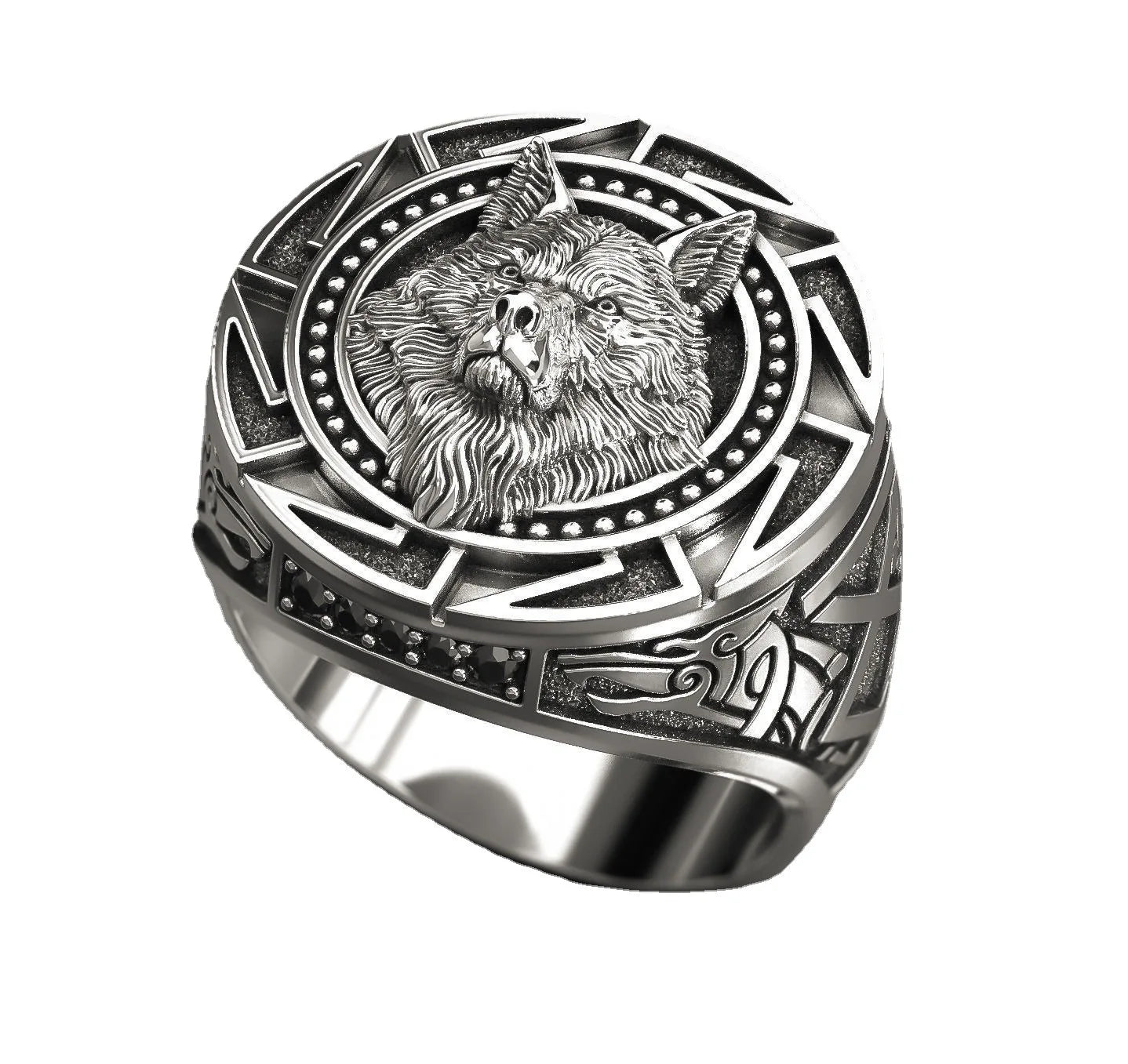 925 Sterling Silver Ring Retro Wolf Totem Silver Ring Warrior Wolf Head Men's Ring Gift for Male