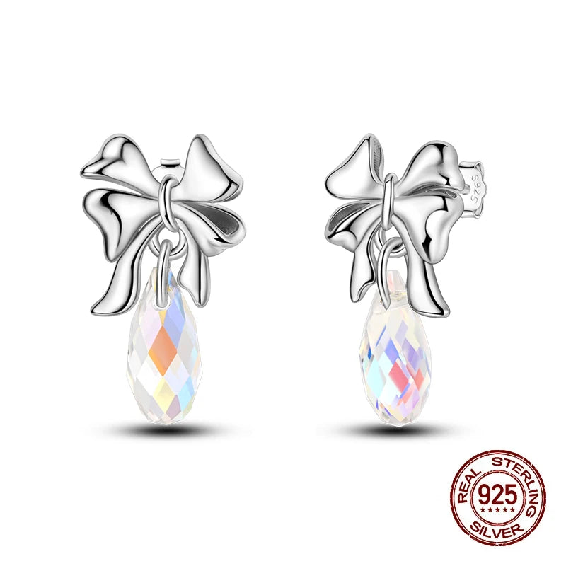 Earrings 925 Silver Shining Heart Shaped Zircon Butterfly Hoop Earrings For Women Engagement Birthday Proluxe Fine Jewelry Gift