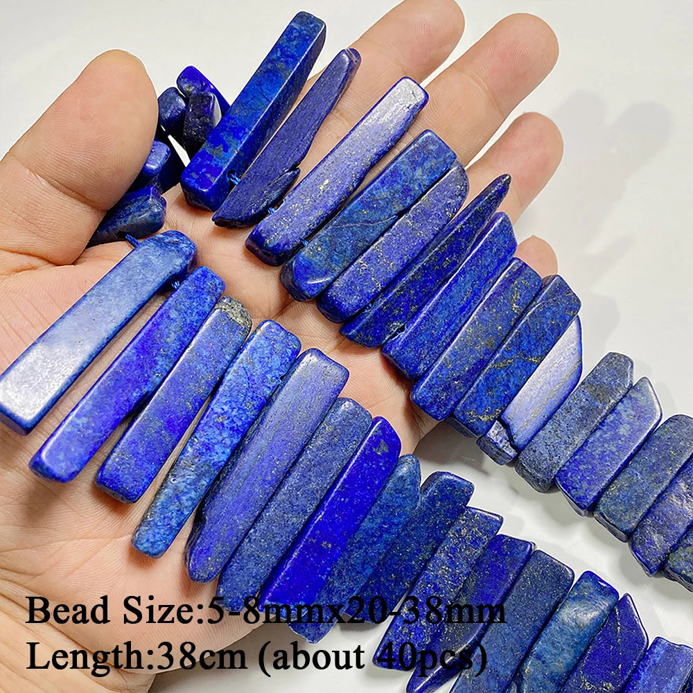 Natural Lapis Lazuli Healing Stone Bead Handmade Necklace Bracelet Bead Accessories For DIY Wisdom,Confidence,Prosperity Jewelry