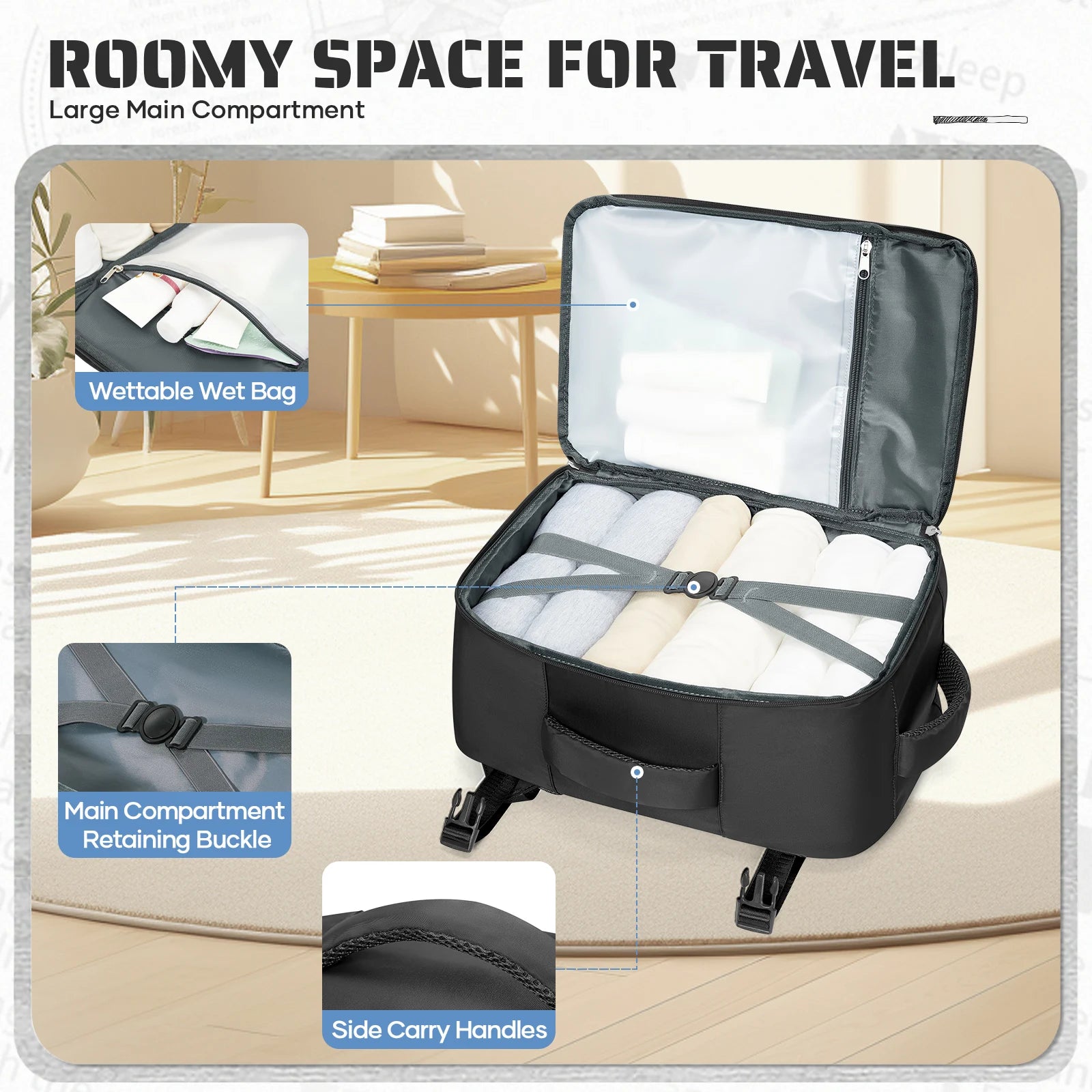 Ryanair Carry on Bag 40x30x20 cm Travel Bag Business Laptop Backpack，Travel Backpack For Women Men, Waterproof Backpack Bookbag