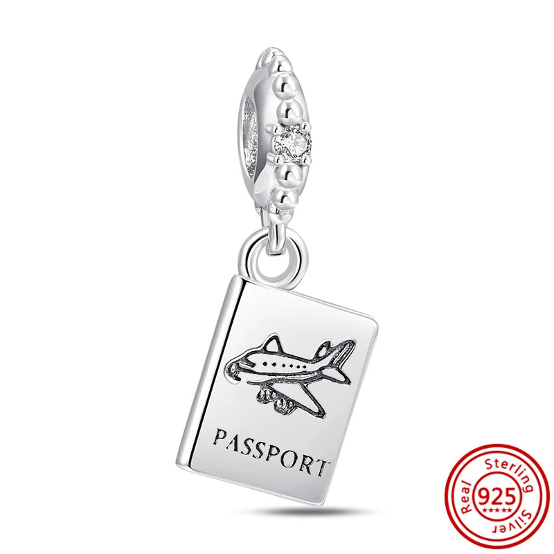 Authentic 100% 925 Sterling Silver Fit Original Pantaro Charms Bracelet Heart Round Style Simple Beads Women DIY Jewelry Making