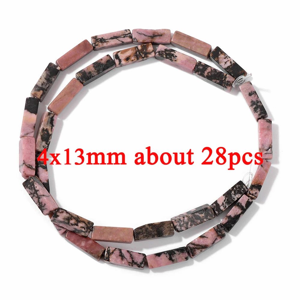 Wholesale Natural Pink Black Rhodonite Stone Beads Round Oval Rondelle Loose Spacer Gem Bead For Jewelry Making DIY Accessories
