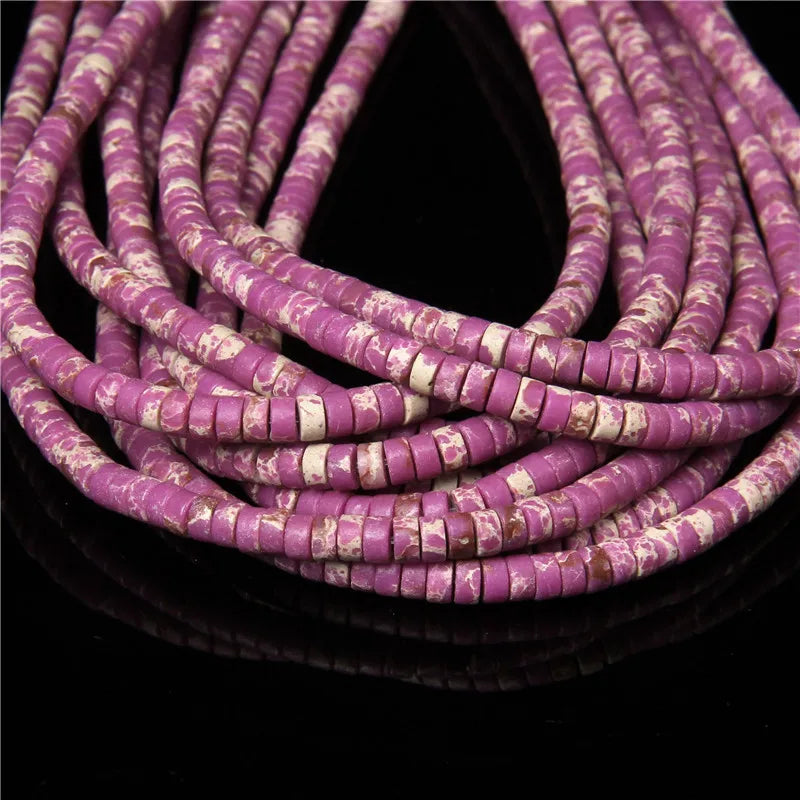 New Fashion Flat Disc Round Stone Bead 4x2MM Quartzs Imperial Agat Jaspers Loose Spacer Heishi Beads Jewelry Diy Accessories