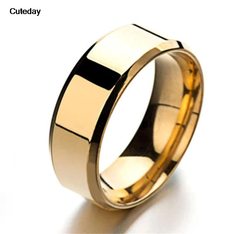 Fashion Charm Jewelry Ring for Men Women Stainless Steel Black Rings Wedding Engagement Band Quality Matte Male Jewelry