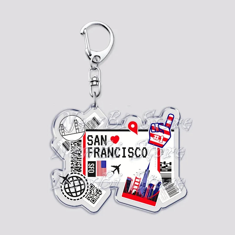 Hot Boarding Pass Keychains for Accessories Bag  NEW YORK TOKYO SEOUL PARIS LONDON Travel Souvenir Tickets Keyring Friends Gifts