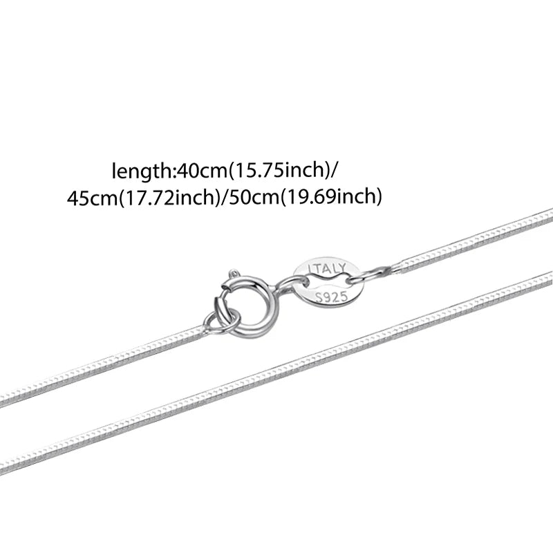 WOSTU 925 Sterling Silver Snake Chain Box Necklace 18k Gold Basic For Women Girls Fit Pendant&Charm Fine Jewelry Thin&Strong