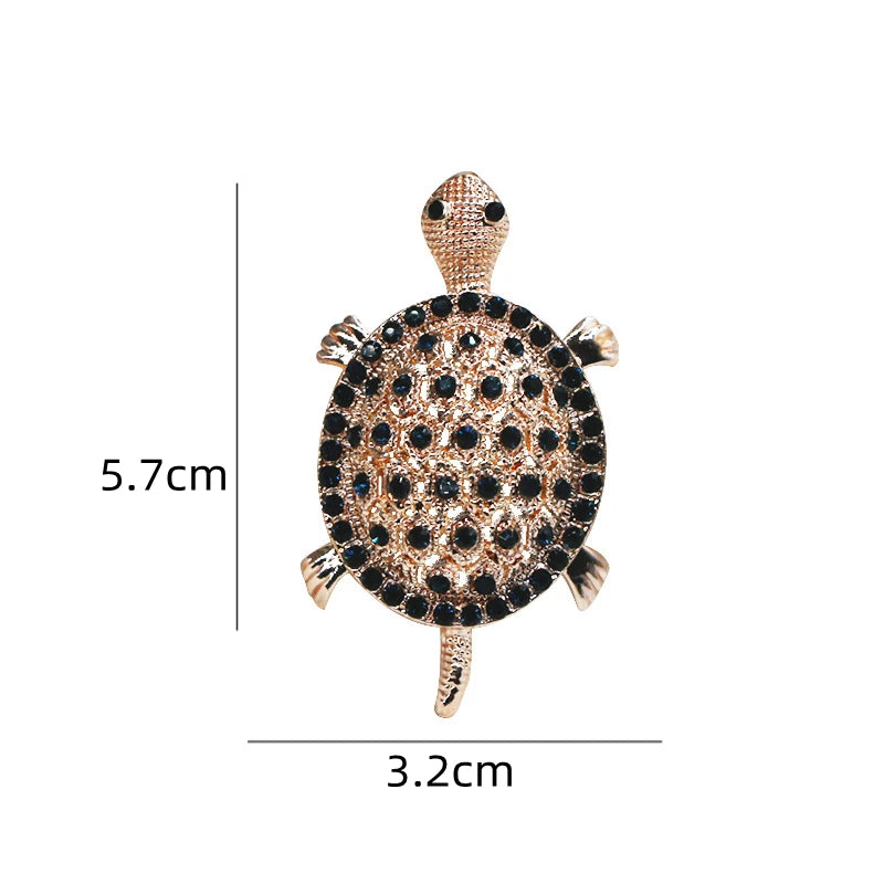 Luxury Rhinestone Hollow Turtle Brooches for Women