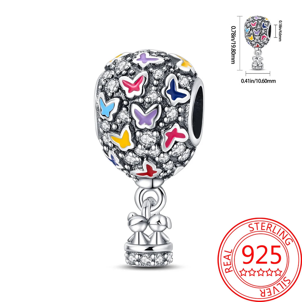 925 Sterling Silver Paris Tower Aircraft Travel Charm Pendant Beads Fit Charm Original Bracelet for Women Jewelry Making