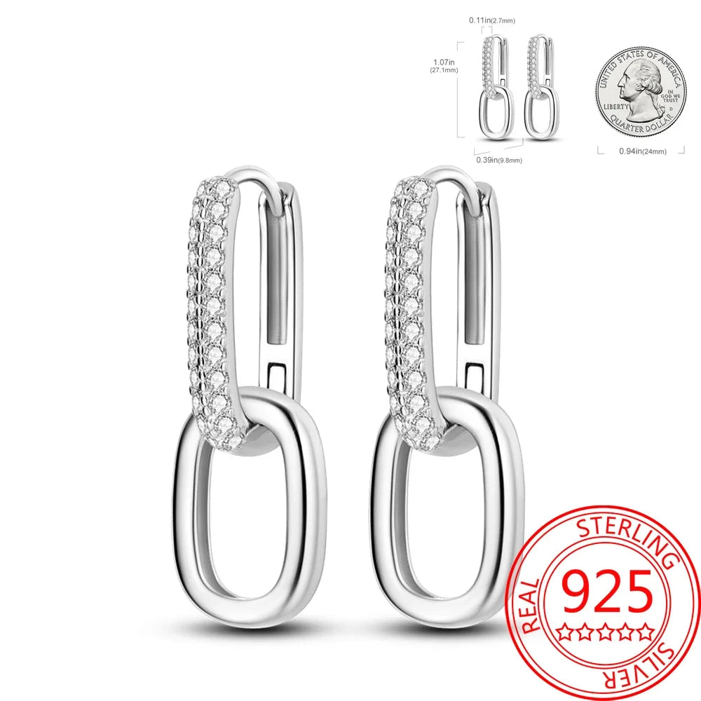 Ear Ring Series 925 Sterling Silver Star Moon Unicorn Tulip Flower Butterfly Bee Geometry Earrings Ladies Pairing with Jewelry