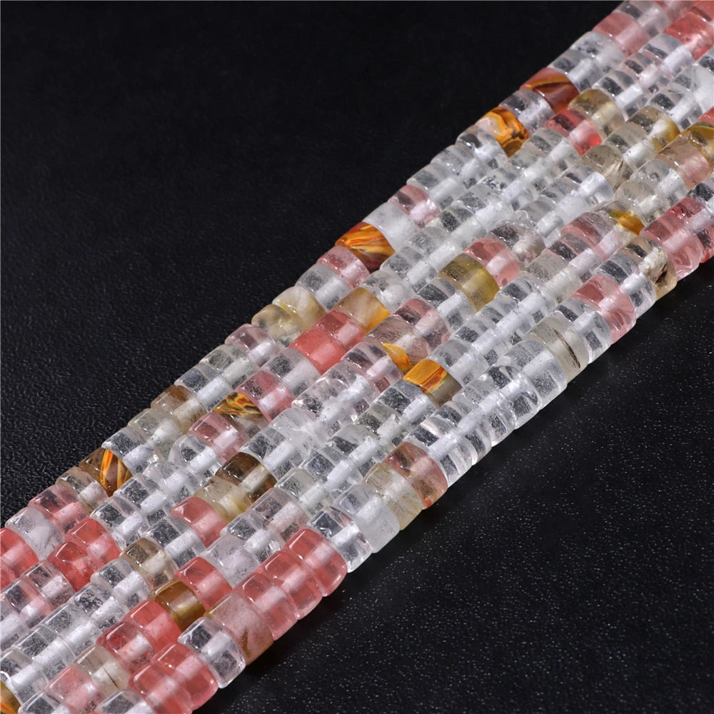 6x3mm Natural Sea Sediment Turquoises Amethysts Jaspers Stone Cylinder Flat Spacer Disk Bead For Jewelry Making DIY Accessories