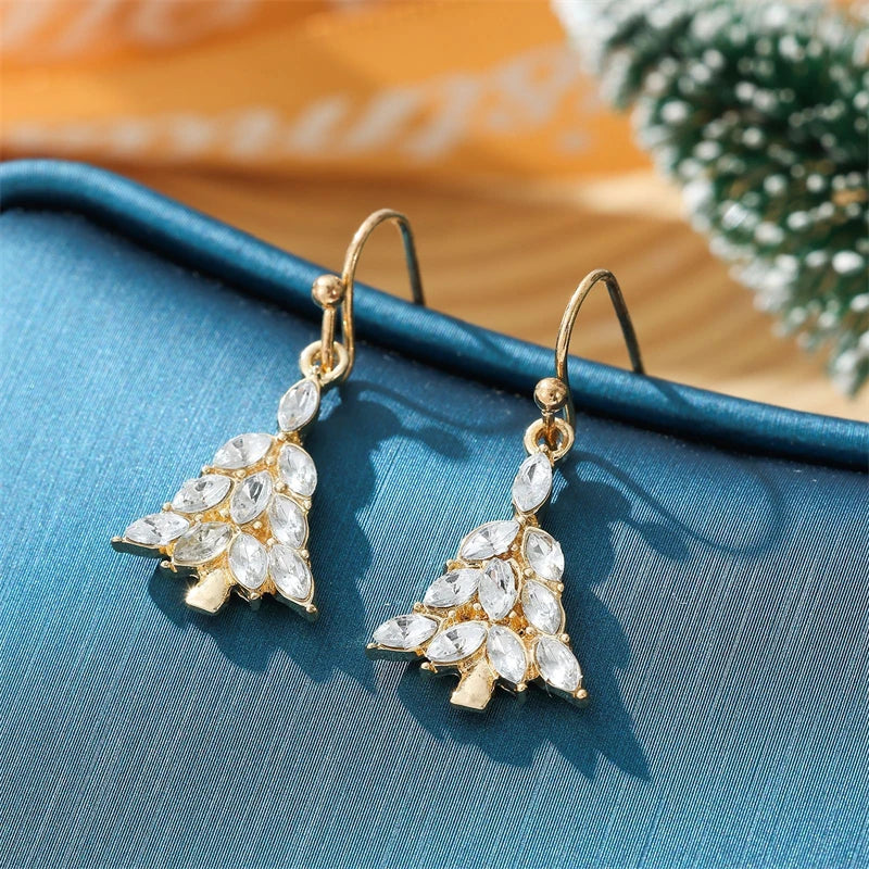 Fashion Christmas Snowflake Earrings For Women Cute Trendy Xmas Tree Colorful Bells Bow Knot Piercing Earring Party Jewelry Gift