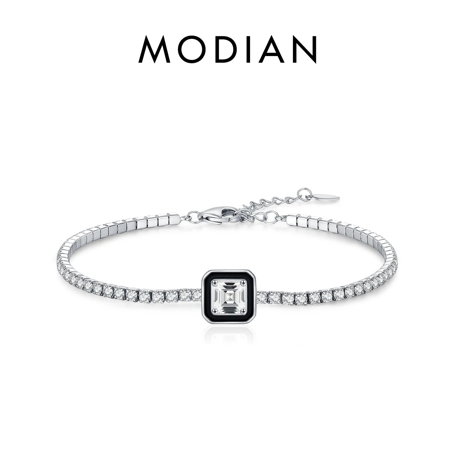 MODIAN 925 Sterling Silver Shinning Stackable Bracelets Stars Geometric Heart Water Drop CZ Tennis Bracelets For Women Jewelry