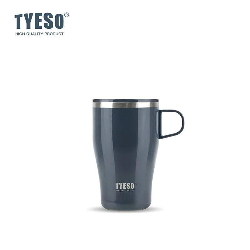 Tyeso Stainless Steel Insulated Coffee Tumbler with Handle Portable Thermal Travel Mug for Hot Cold Drinks Office Home Outdoor