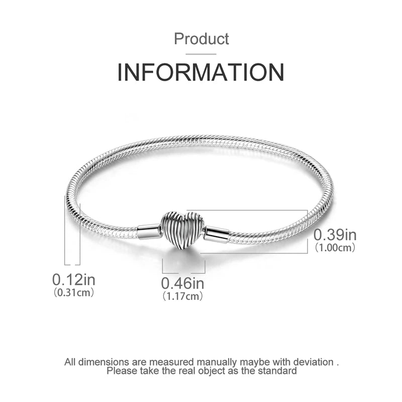 New Original 925 Sterling Silver Bracelet Heart Butterfly Bracelet For Women Fit Original Bracelet Charms Beads Jewelry DIY Gift