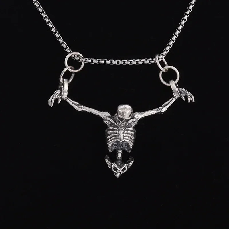 Hell Death Scythe Necklace Pendant Gothic Mysterious Devil Necklace Men\'s Personality Punk Retro Halloween Trend Jewelry