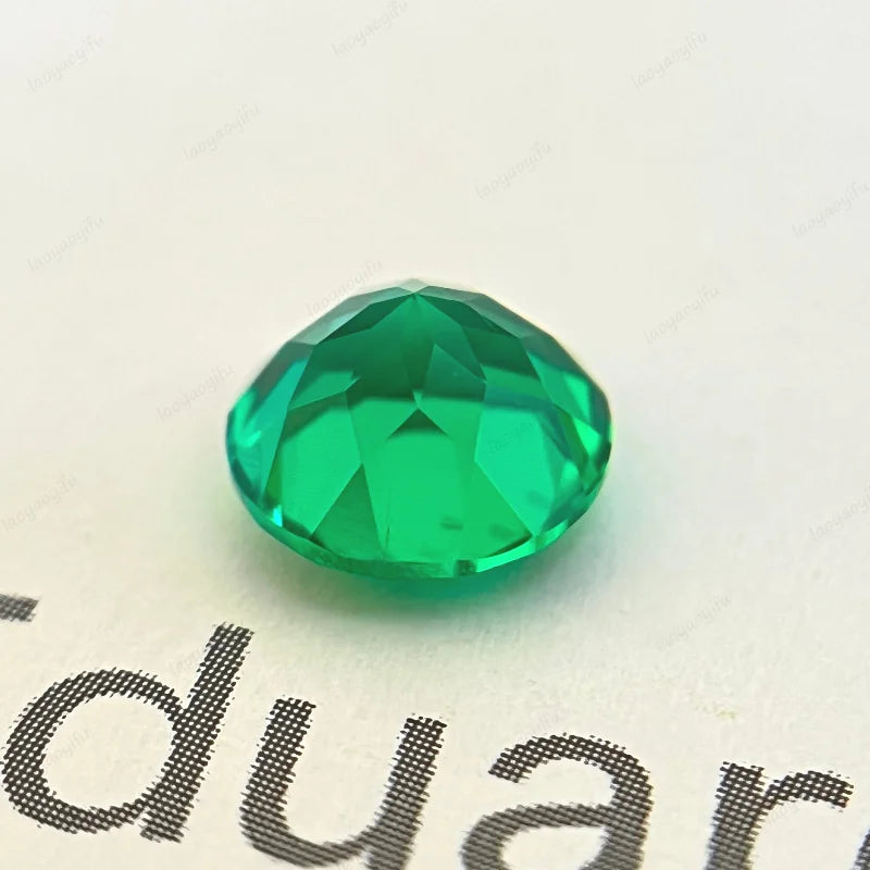 Lab Grown Columbia Emerald Hand-cut Multiple Size Charms Gemstone Round Shape for Jewelry Rings Earrings Making Selectable AGL