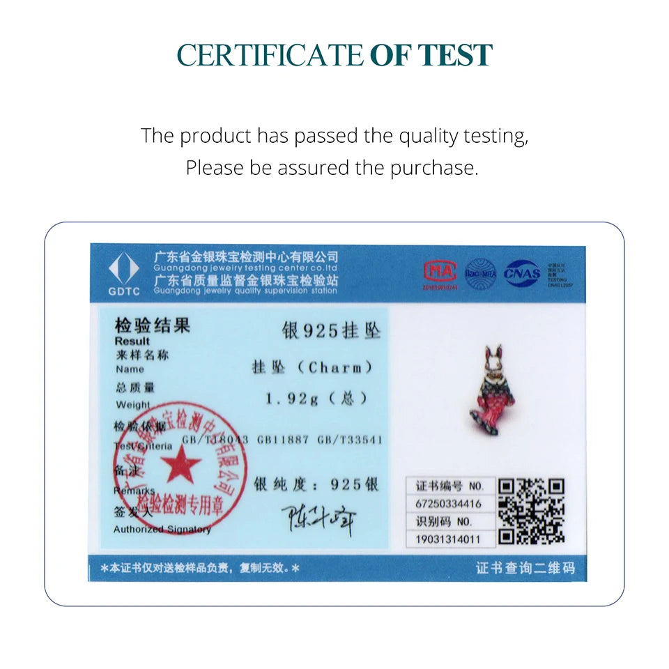 BAMOER Solid 925 Sterling Silver Mermaid Rabbit Charm Pendant fit Original Bracelet DIY Jewelry Accessories bamoer Beads