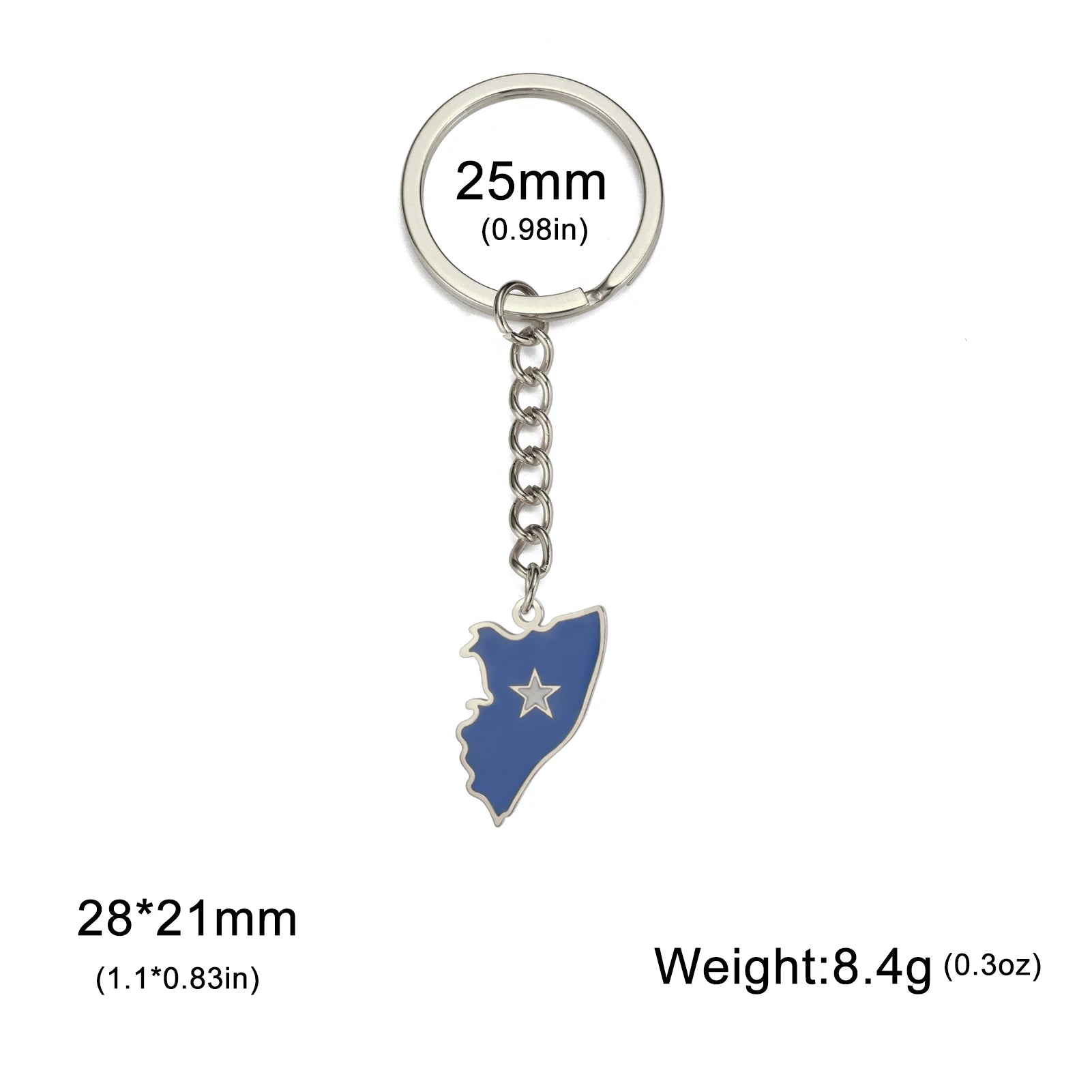 Dreamtimes France Poland Mexico Map Pendant Keychain for Women Men Stainless Steel Key Ring Qatar Ghana Syria Haiti Jewelry